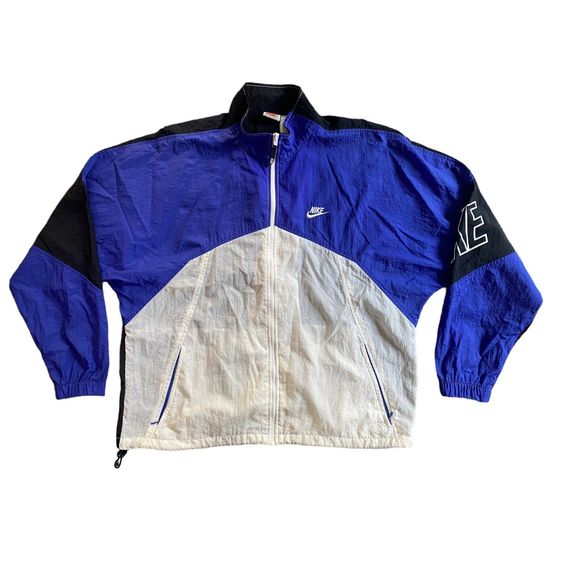 VTG 90s Nike Mens Jacket Size XL Blue Spell Out Sleeve Logo...